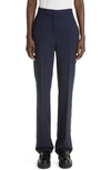 Akris Punto Chio Stretch Wool Crepe Straight Leg Pants In Navy