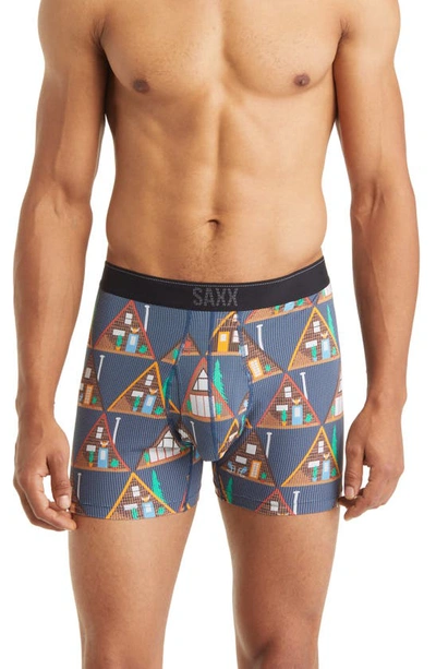 Saxx Quest Quick Dry Mesh Boxer Briefs In Dark Denim A Ok Frame