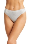 Meundies Feelfree Thong In Heather Grey