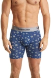 Tommy John Second Skin 6-inch Boxer Briefs In Estate Blue Snowfall