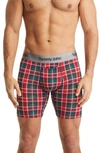 Tommy John Second Skin 6-inch Boxer Briefs In Haute Red Fireplace Plaid