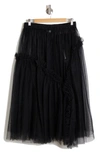 NOIR KEI NINOMIYA SHEER TULLE MIDI SKIRT