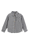 MILES BABY KIDS' GINGHAM CHECK ORGANIC COTTON FLANNEL BUTTON-UP SHIRT