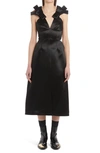 Jil Sander Black Satin Dress In Black