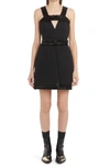 Jil Sander Bow-detailed Cutout Satin-trimmed Wool Mini Dress In Black