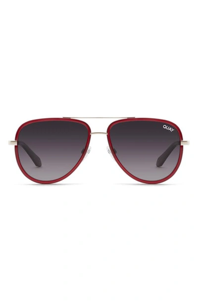 Quay All In 53mm Polarized Aviator Sunglasses In Tortoise brown