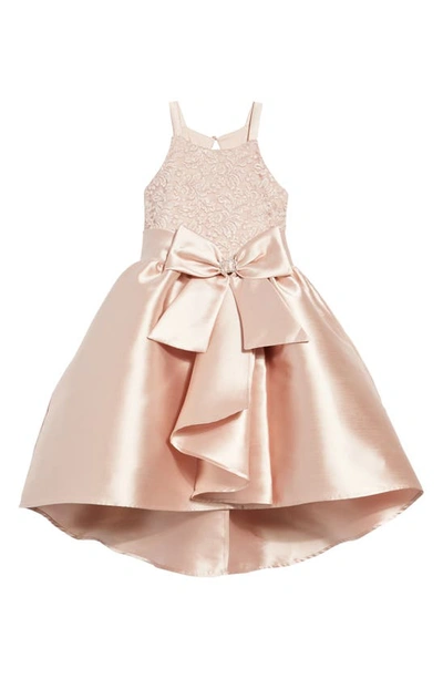 Lnl Love, Nickie Lew Kids' Lace & Satin Party Dress In Blush