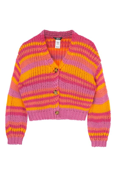 Truce Kids' Stripe Chenille Cardigan In Multi ModeSens