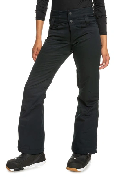Roxy Diversion Insulated Water Repellent Snow Trousers In True Black