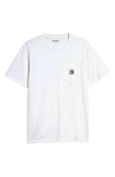 Carhartt Logo Pocket T-shirt In 02xxwhite