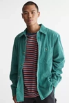 Urban Outfitters Uo Big Corduroy Work Shirt In Turquoise