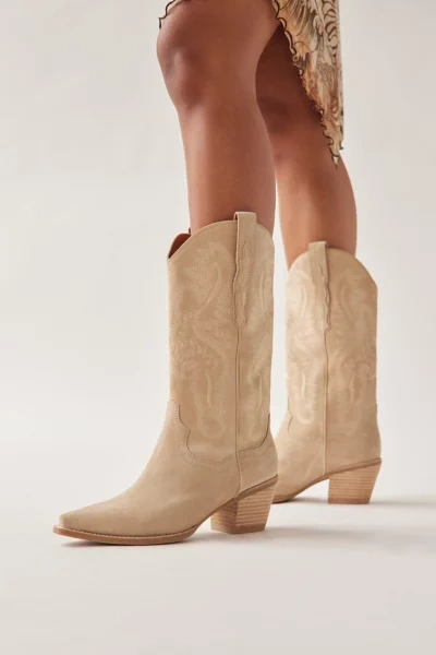 Jeffrey Campbell Dagget Western Boot In Sand Suede