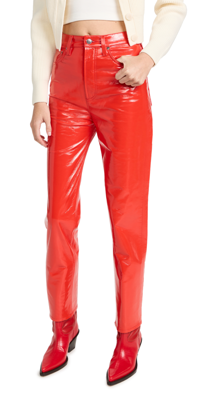 Agolde Recycled Leather 90s Pinch Waist Jeans In Chili Patent