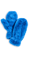 Apparis Coco Lightweight Faux Fur Flip-top Mittens In Azure Blue