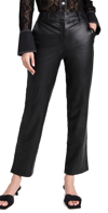COMMANDO FAUX LEATHER FULL LENGTH TROUSERS BLACK