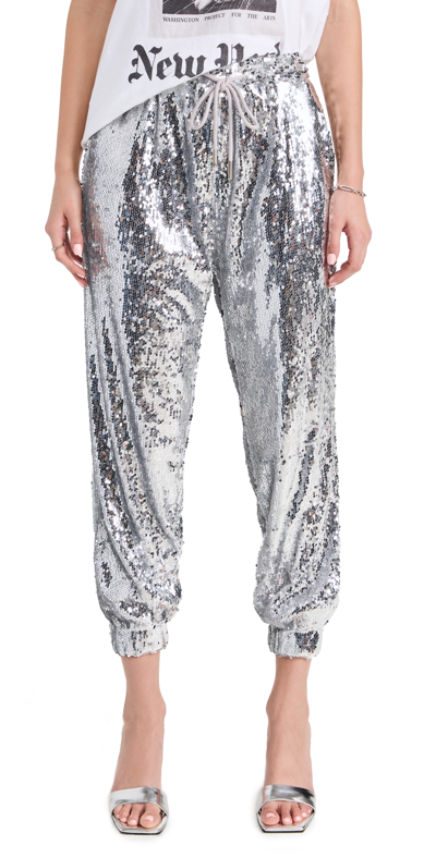 English Factory Sequin Joggers In Silver