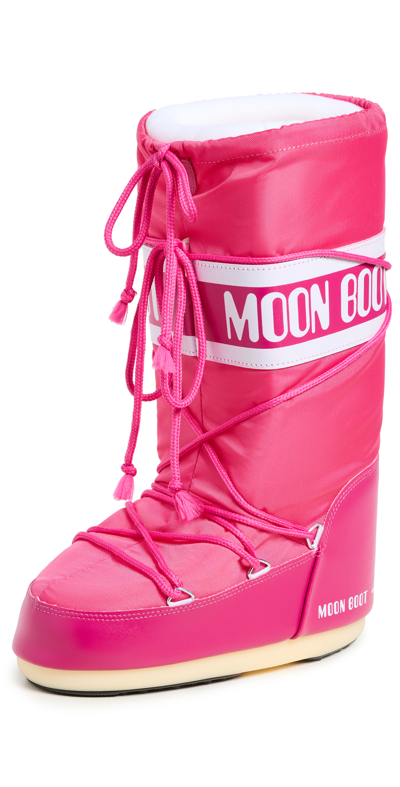 Moon Boots Icon Nylon Boots In Bougainvillea