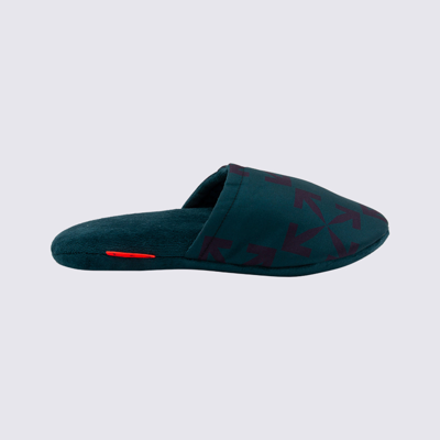 Off-white Arrow-print Silk Slippers In Violet