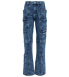 Isabel Marant Vokayo Utility Straight Leg Nonstretch Jeans In Blue
