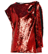 Jw Anderson Cutout Asymmetric Sequin Tank Top In Scarlet