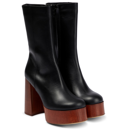 Gia Borghini Rosie 27 Radica Heel Platform Boot In Black/ Radica Heel