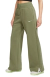 Nike Sportswear Phoenix High Waist Wide Leg Sweatpants In Alligator/ Sail