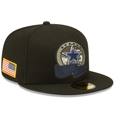 New Era Black Dallas Cowboys 2022 Salute To Service 59fifty Fitted Hat