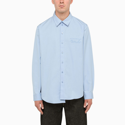 Martine Rose Light Blue Asymmetrical Poplin Shirt