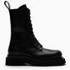 BOTTEGA VENETA BLACK LEATHER LACE-UP LUG BOOT