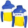 NEW ERA NEW ERA GOLD/ROYAL LOS ANGELES RAMS COLORBLOCK CURRENT PULLOVER HOODIE
