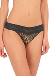 Natori Bliss Perfection One-size Thong In Coal Luxe Leopard Print