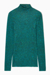 Cos Slim-fit Merino Wool Turtleneck Top In Green