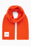 Cos Cashmere-blend Scarf In Orange