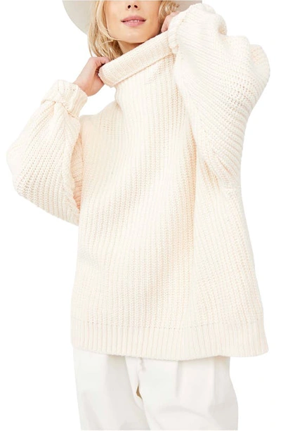 Free People Swim Too Deep Turtleneck Sweater In Powder Puff