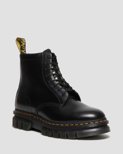 Dr. Martens Rikard Smooth Leather Platform Lace Up Boots In Black