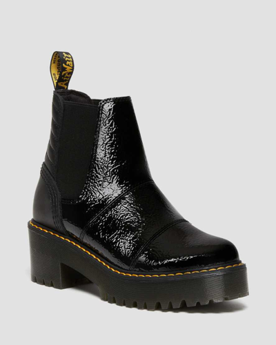 Dr. Martens Women's Rozalie Distressed Patent Heeled Chelsea Boots In Black
