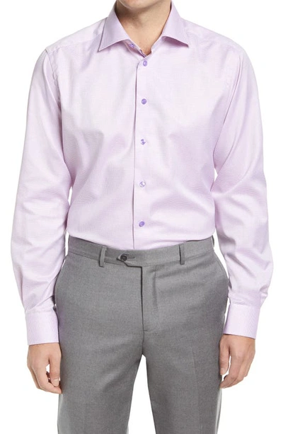 Eton Contemporary Fit Print Dress Shirt In Purple