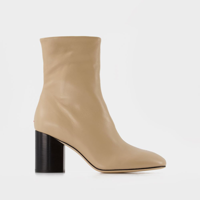 Aeyde Alena 75mm Round Toe Ankle In Beige