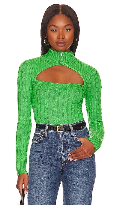 Superdown Tanya Cut Out Sweater In Green
