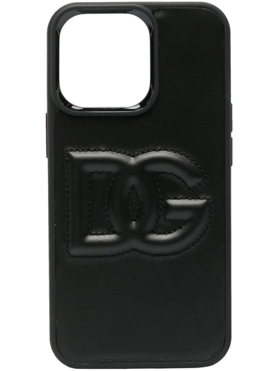 Dolce & Gabbana Logo-embossed Iphone 13 Case In Black