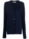 Jil Sander Button-down Cashmere Cardigan In Blue