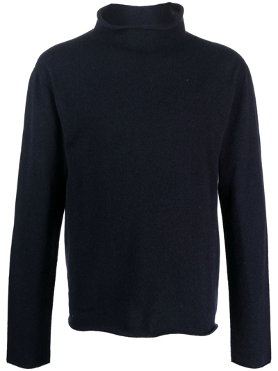 Jil Sander Cashmere-knit Roll-neck Jumper In Blue