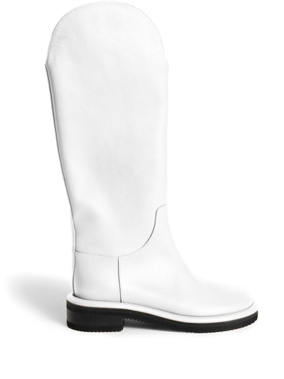Proenza Schouler Pipe Riding Knee-high Boots In White