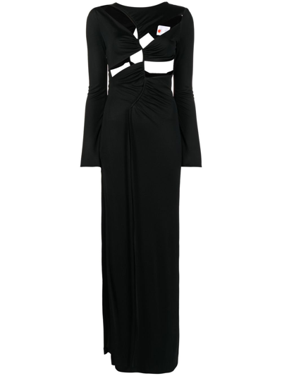 Galvan Cut-out Long Dress In Black