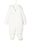 LAPIN HOUSE ZIPPED-UP HOODED KNIT SUIT