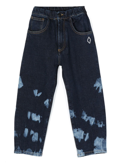 Marcelo Burlon County Of Milan Kids' Paint-effect Jeans In Blue