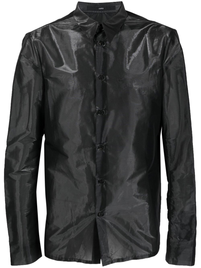 Sapio Metallic-effect Collared Shirt In Black