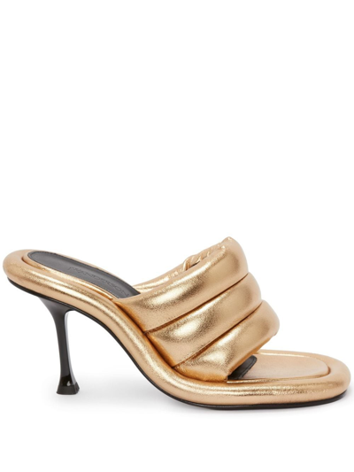 Jw Anderson Bumper Tubular Padded Sandals In Gold