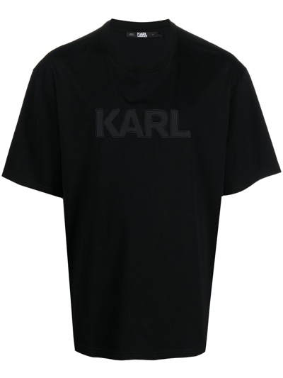 Karl Lagerfeld Logo-print Short-sleeved T-shirt In Black