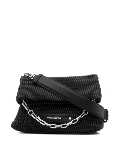 Karl Lagerfeld K/kushion Monogram Shoulder Bag In Black